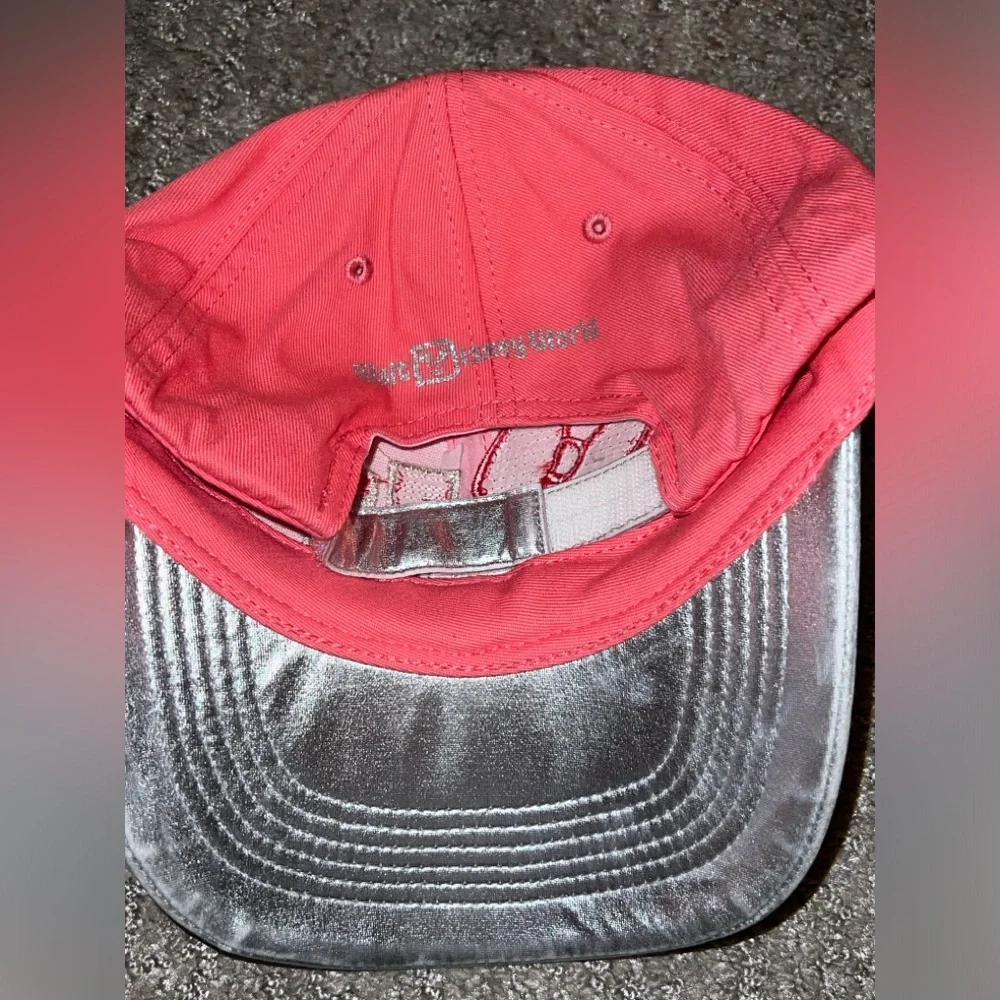 Disney Parks Kids Pink and Silver Cap with Bow